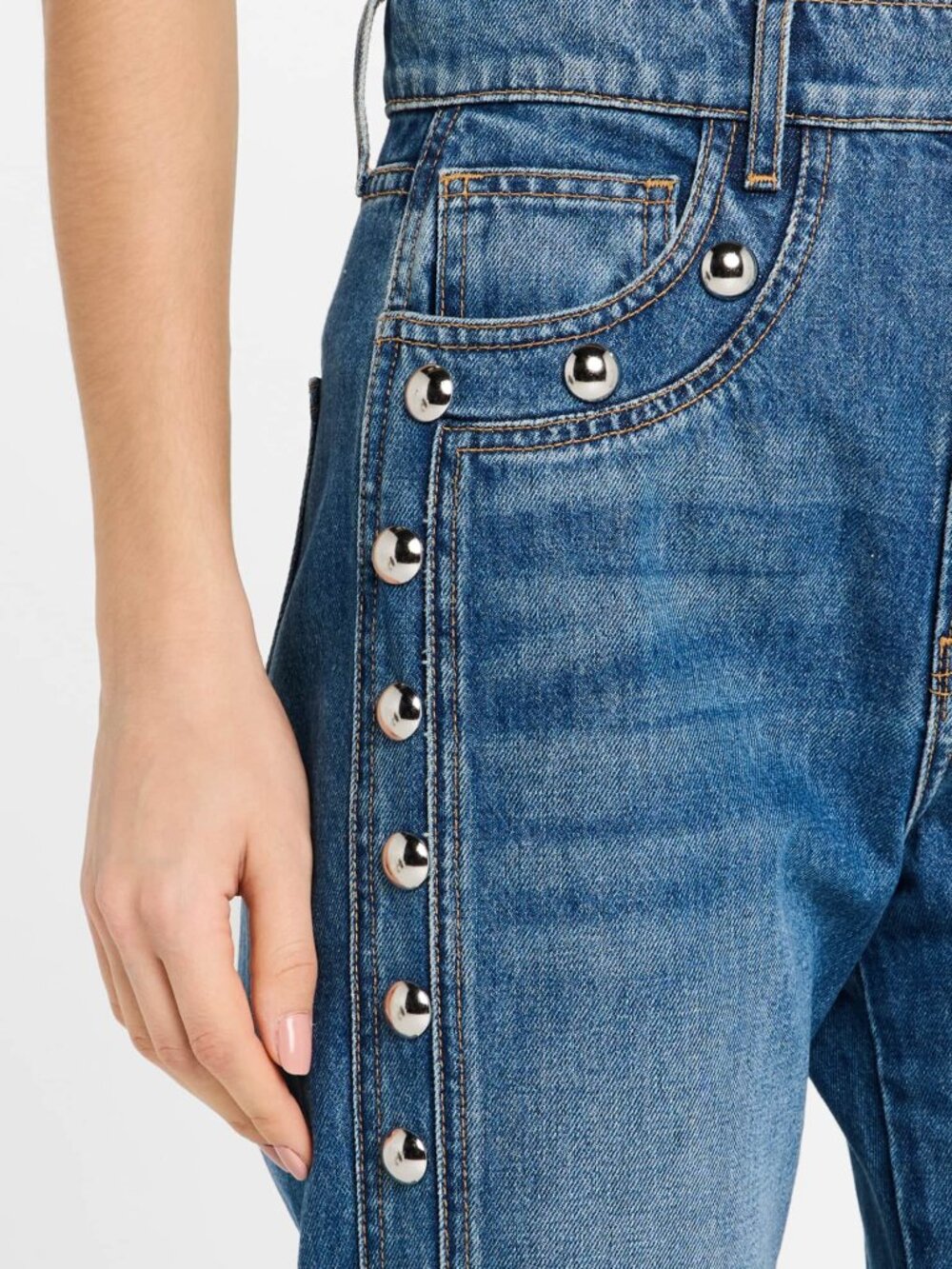 VERONICA BEARD Dylan Studded Straight-leg Ankle High-Rise Jean Stoned serendipit